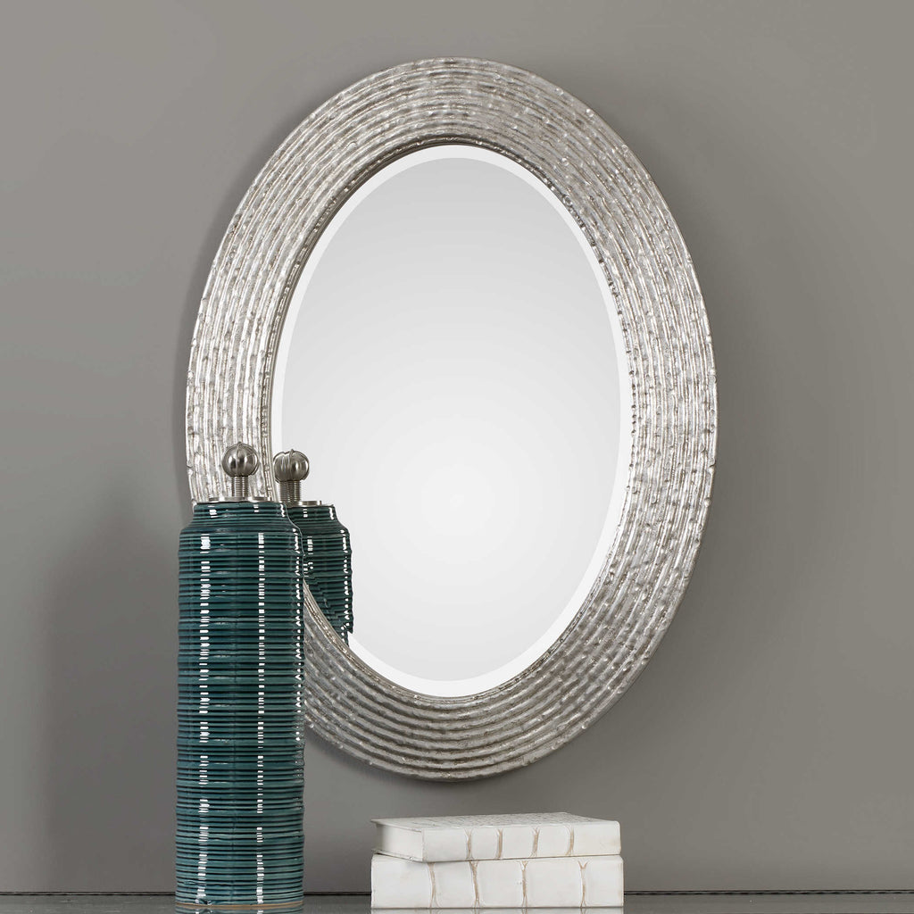 Conder Oval Silver Mirror - Bombay Mercantile