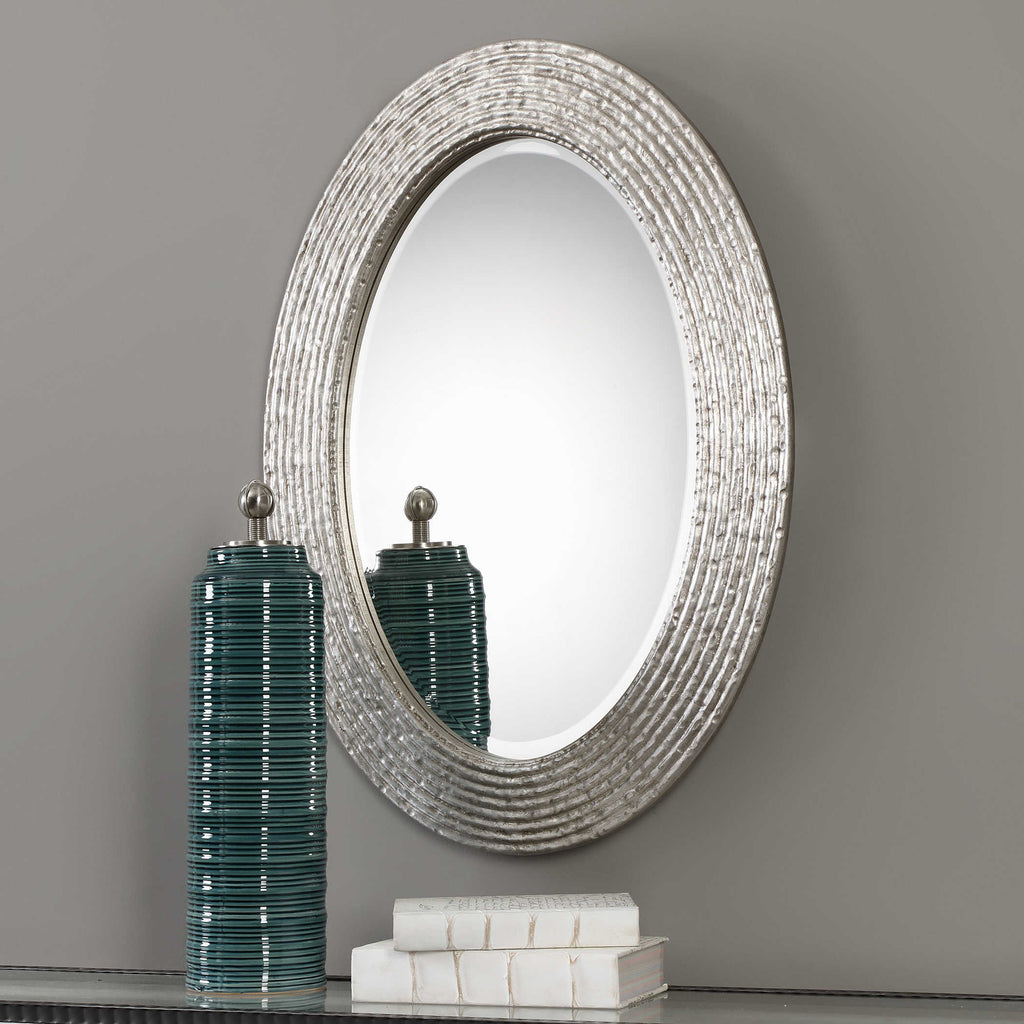 Conder Oval Silver Mirror - Bombay Mercantile