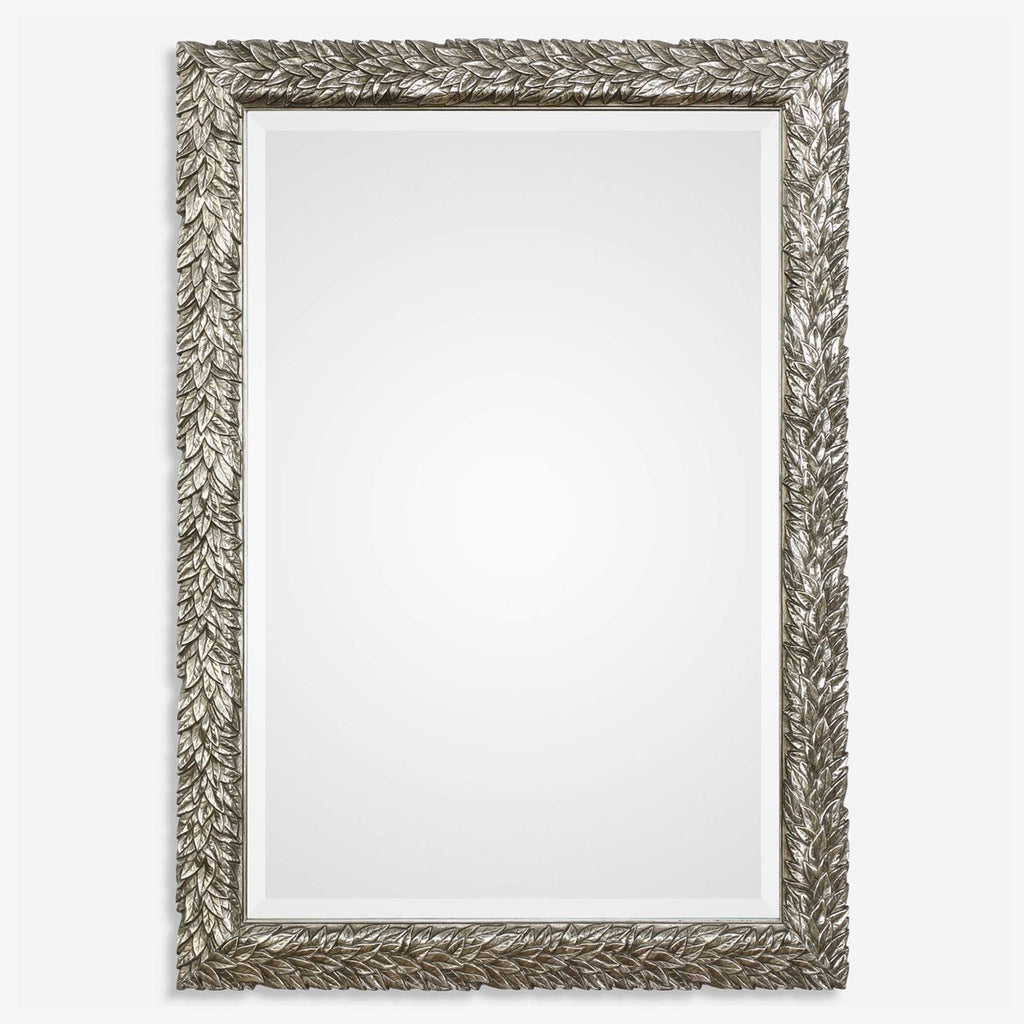 Evelina Silver Leaves Mirror - Bombay Mercantile