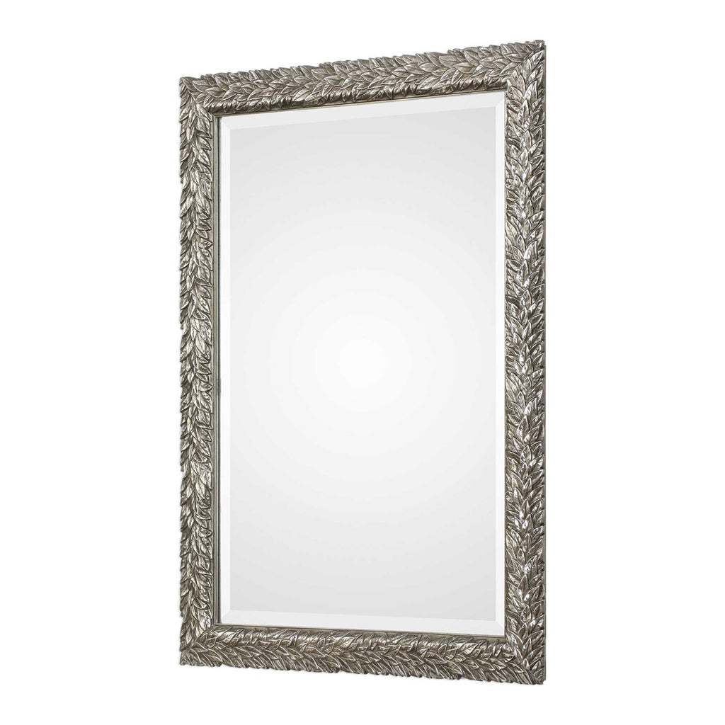 Evelina Silver Leaves Mirror - Bombay Mercantile