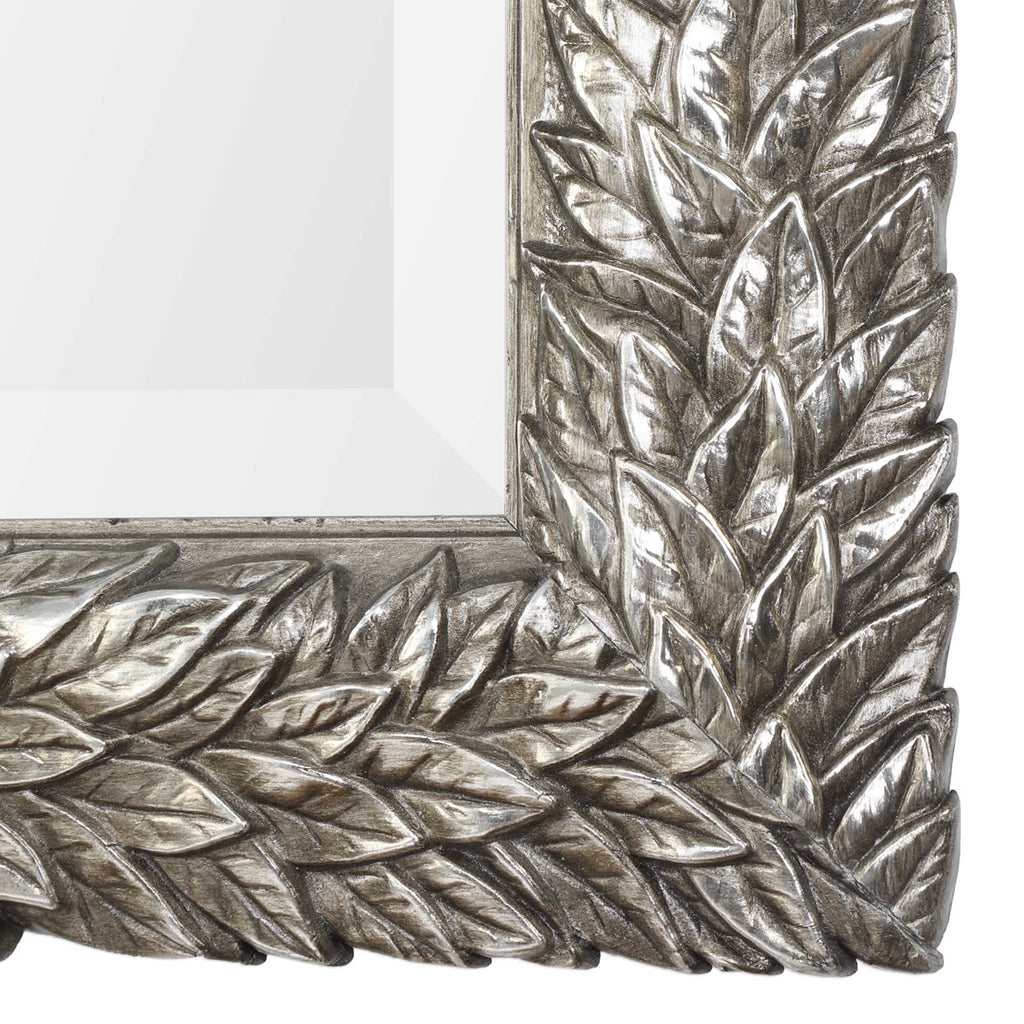 Evelina Silver Leaves Mirror - Bombay Mercantile