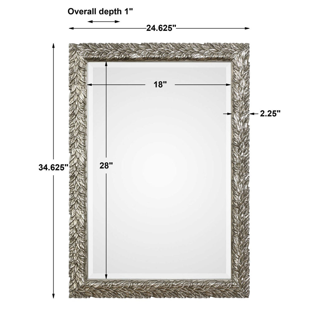 Evelina Silver Leaves Mirror - Bombay Mercantile