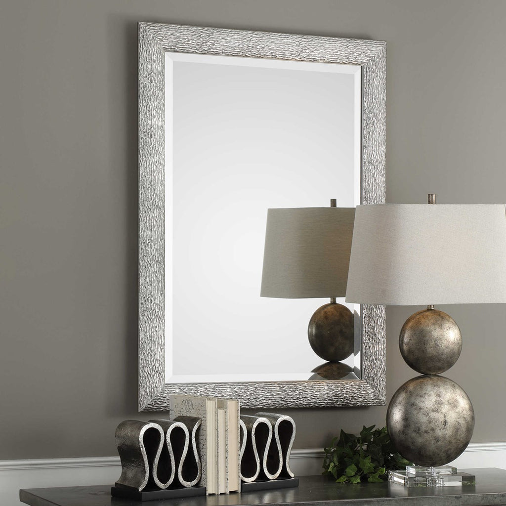 Mossley Metallic Silver Mirror - Bombay Mercantile