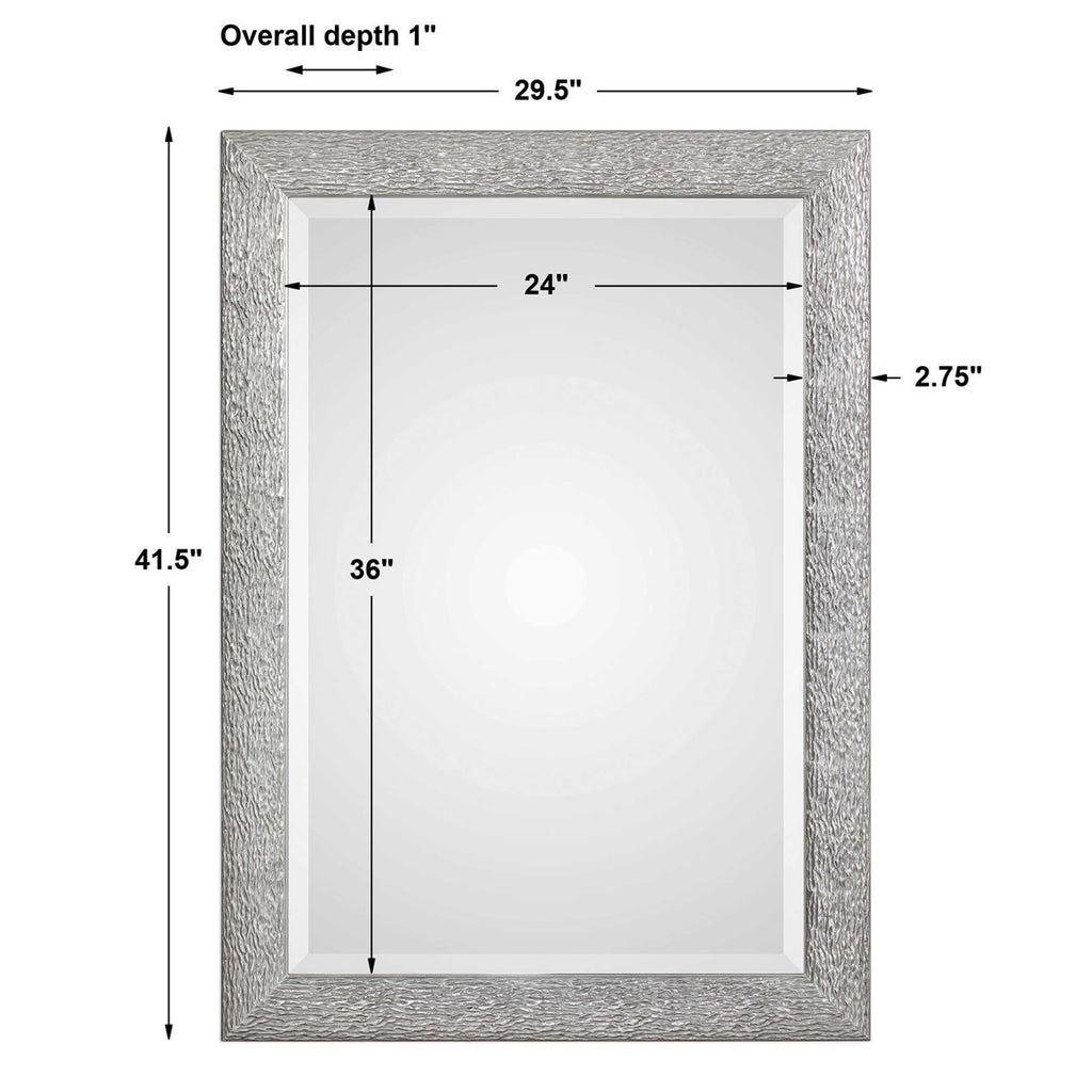 Mossley Metallic Silver Mirror - Bombay Mercantile