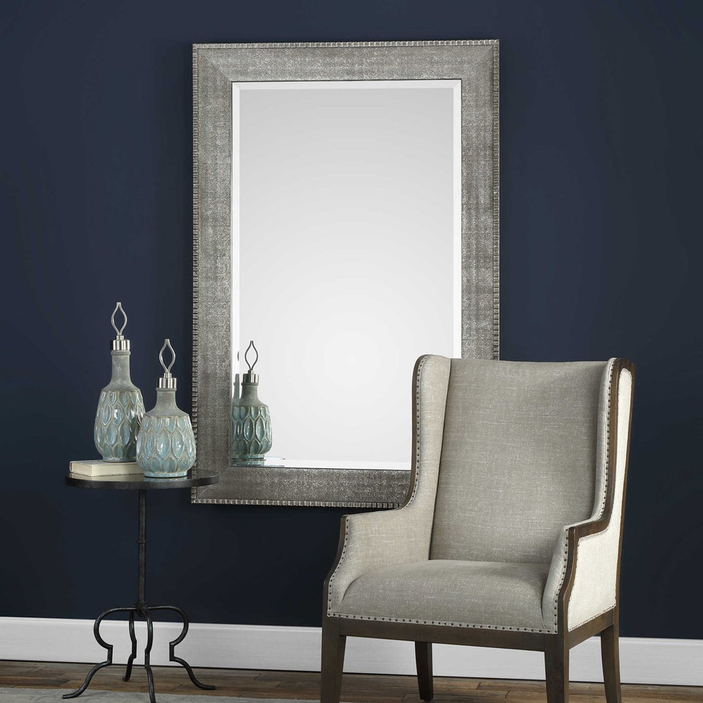 Leiston Metallic Silver Mirror - Bombay Mercantile