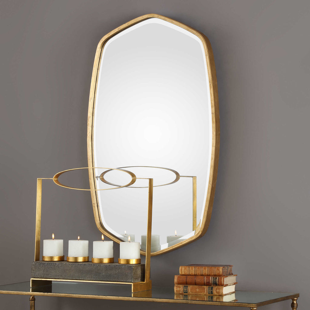 Duronia Antiqued Gold Mirror - Bombay Mercantile