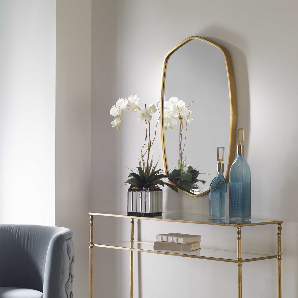 Duronia Antiqued Gold Mirror - Bombay Mercantile