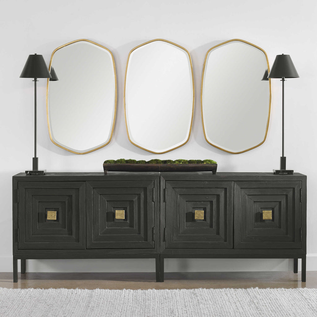 Duronia Antiqued Gold Mirror - Bombay Mercantile