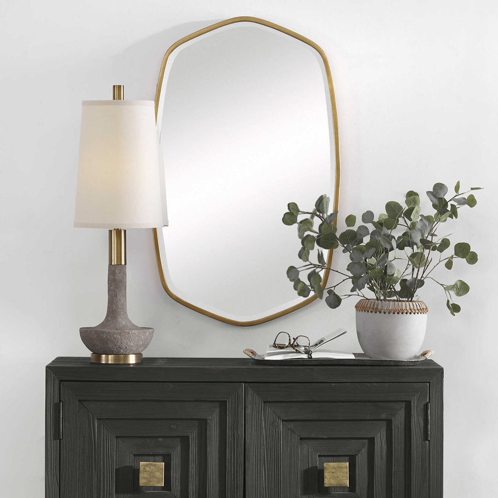 Duronia Antiqued Gold Mirror - Bombay Mercantile