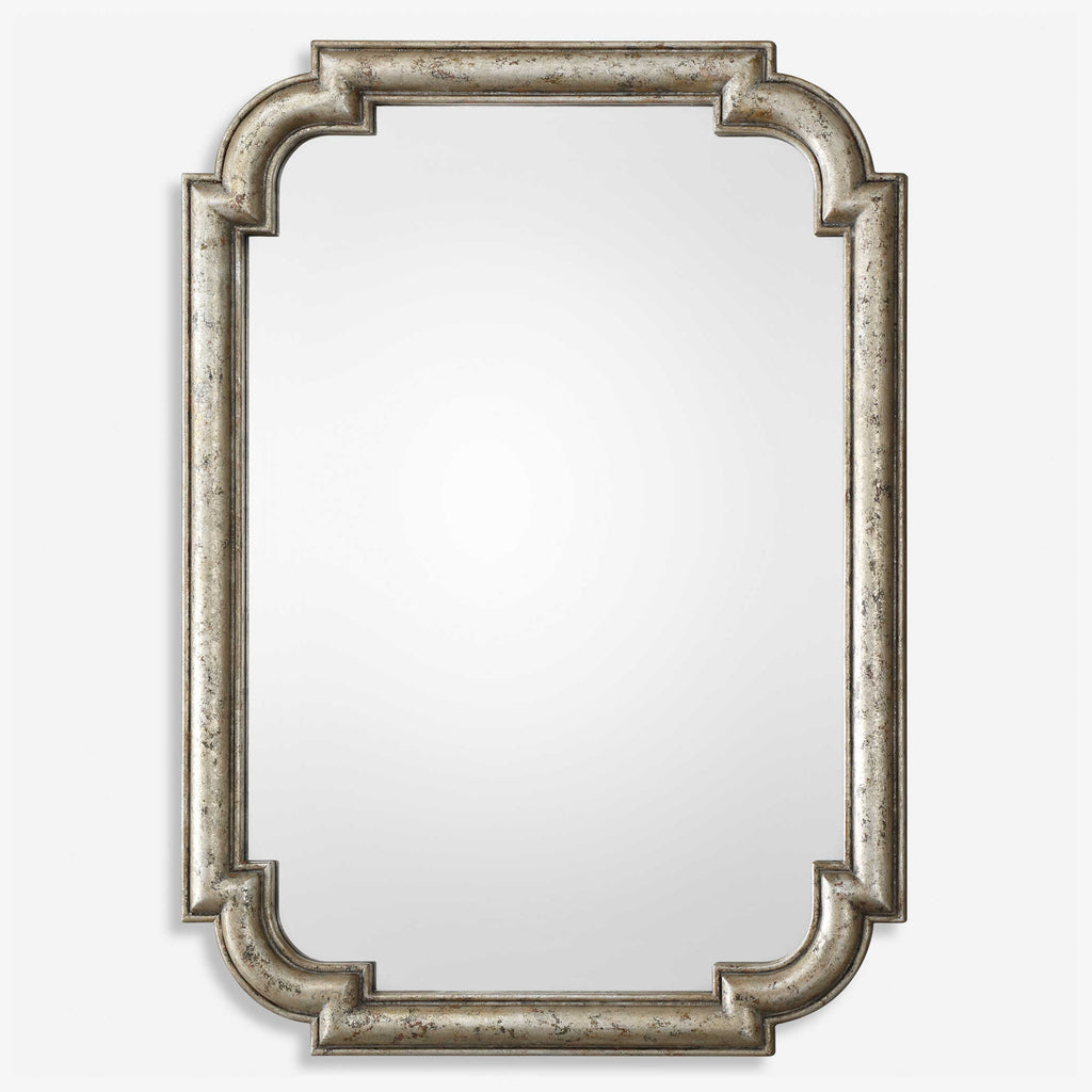 Calanna Antique Silver Mirror - Bombay Mercantile