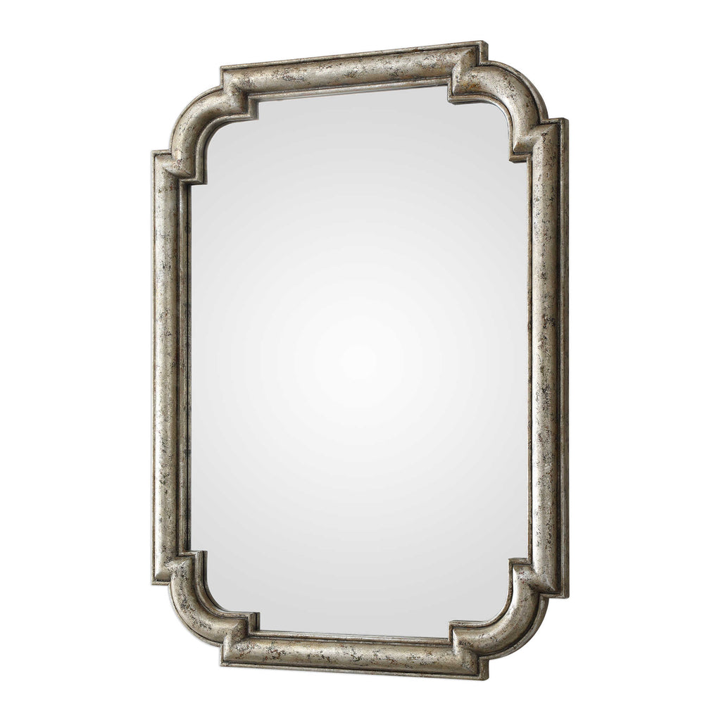 Calanna Antique Silver Mirror - Bombay Mercantile