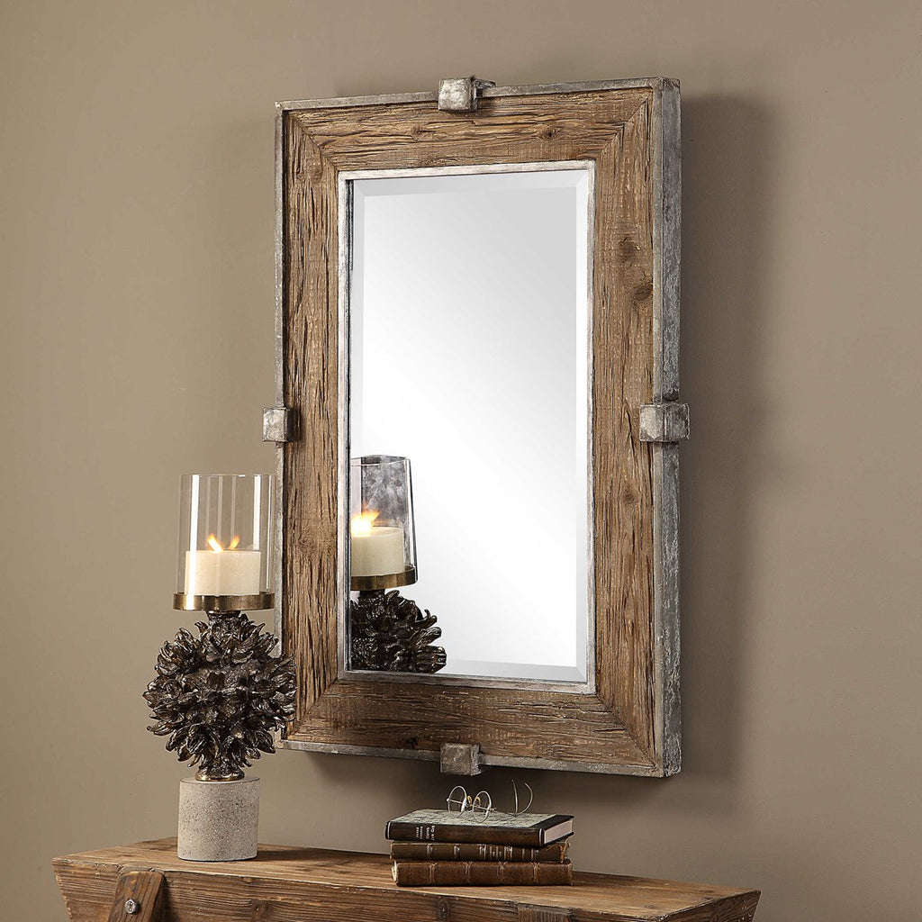 Siringo Weathered Wood Mirror - Bombay Mercantile