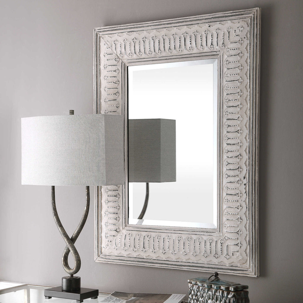 Argenton Aged Gray Rectangle Mirror - Bombay Mercantile