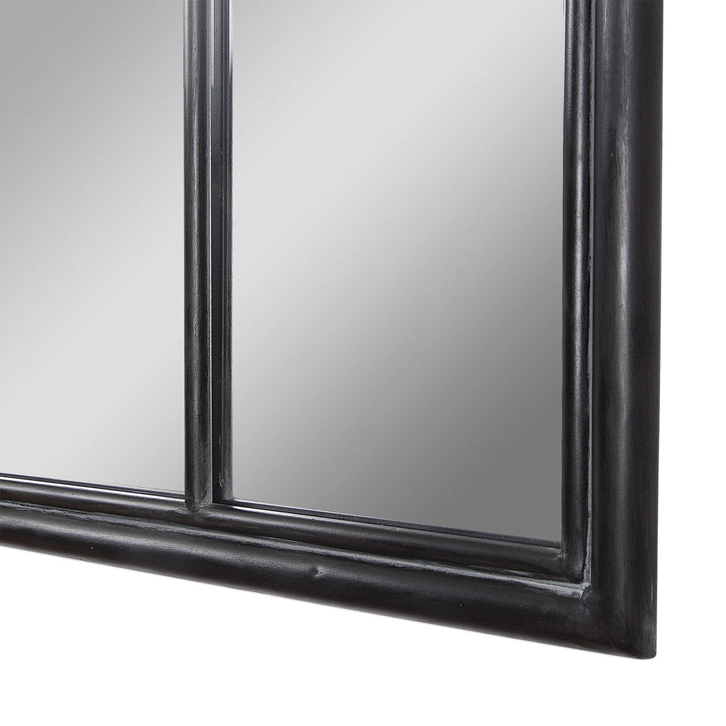 Lyda Aged Black Arch Mirror - Bombay Mercantile