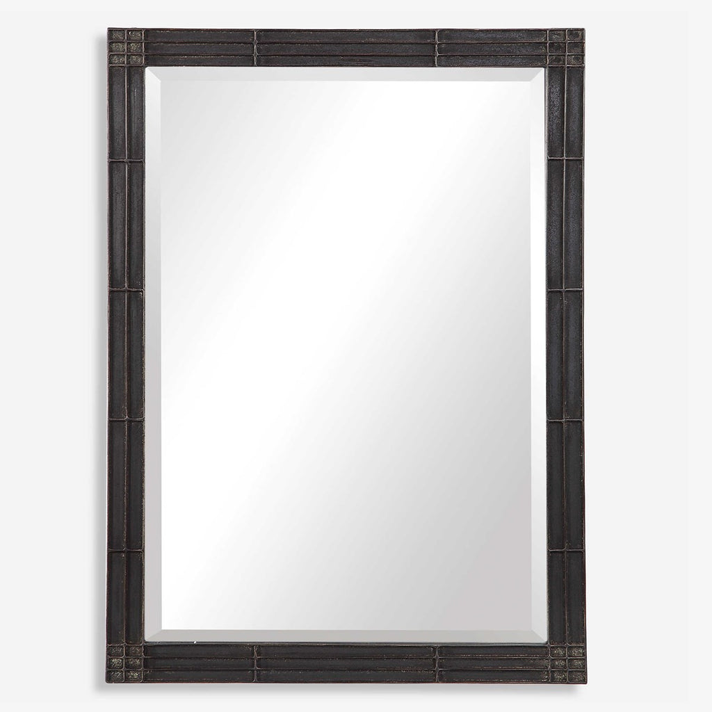 Gower Aged Black Vanity Mirror - Bombay Mercantile