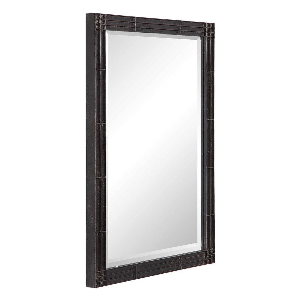 Gower Aged Black Vanity Mirror - Bombay Mercantile