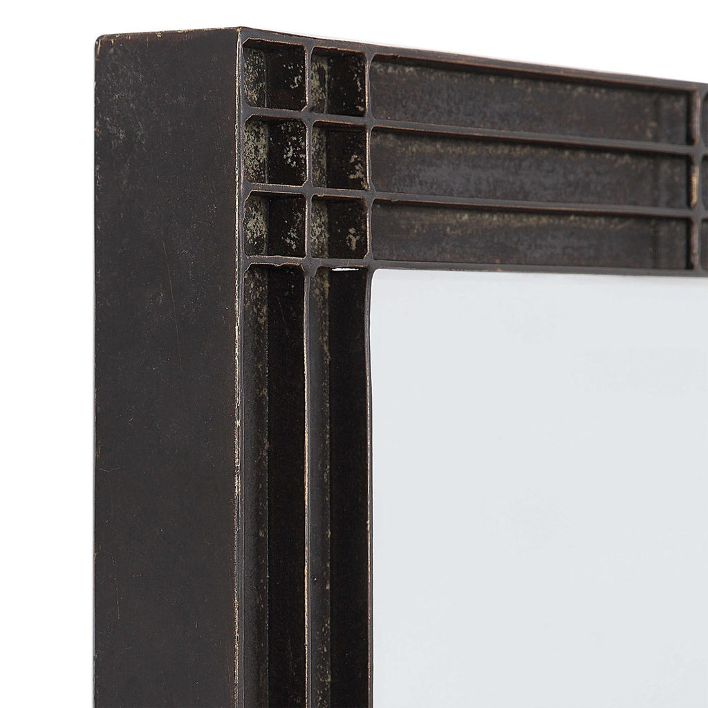 Gower Aged Black Vanity Mirror - Bombay Mercantile