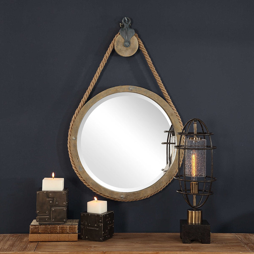 Melton Round Pulley Mirror - Bombay Mercantile