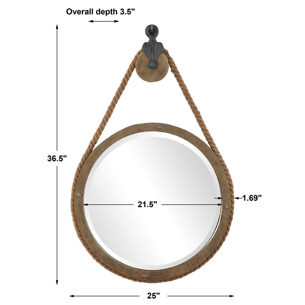 Melton Round Pulley Mirror - Bombay Mercantile