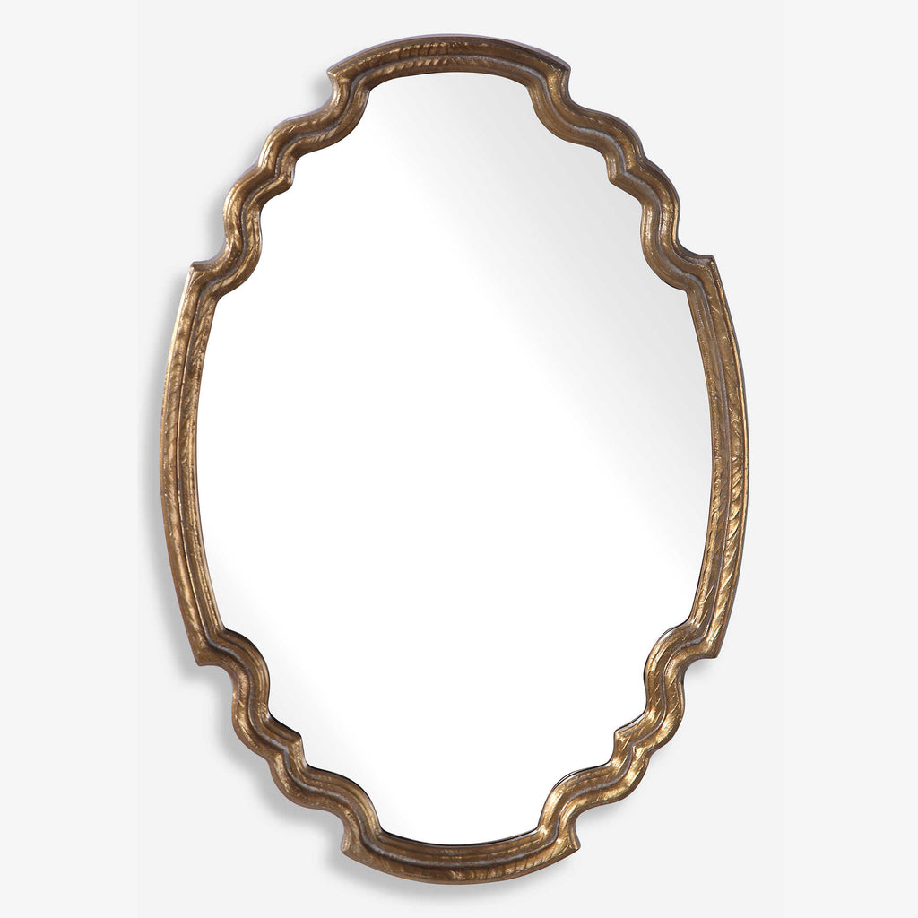 Ariane Gold Oval Mirror - Bombay Mercantile