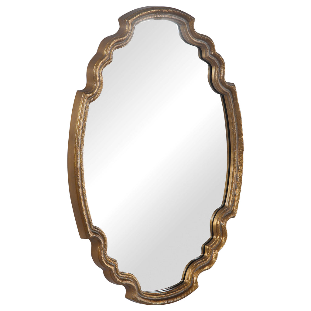 Ariane Gold Oval Mirror - Bombay Mercantile