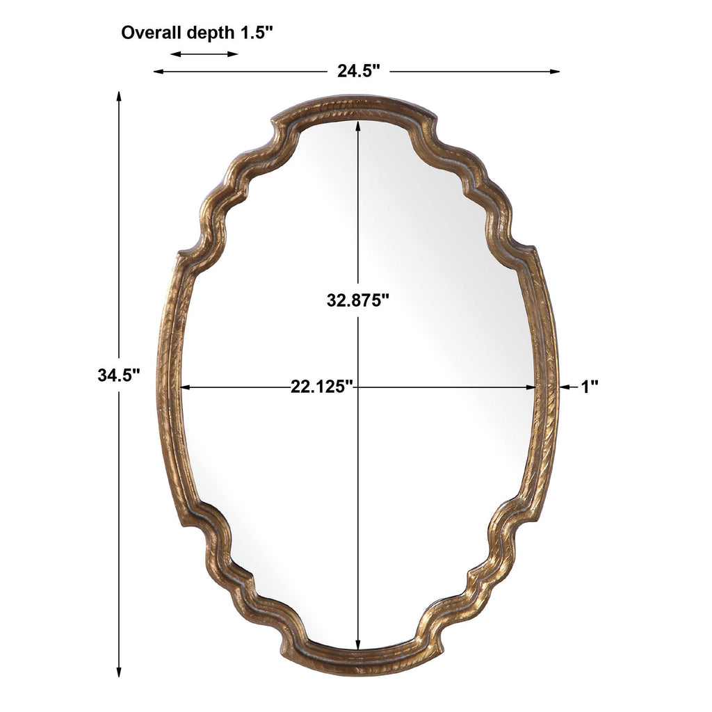 Ariane Gold Oval Mirror - Bombay Mercantile