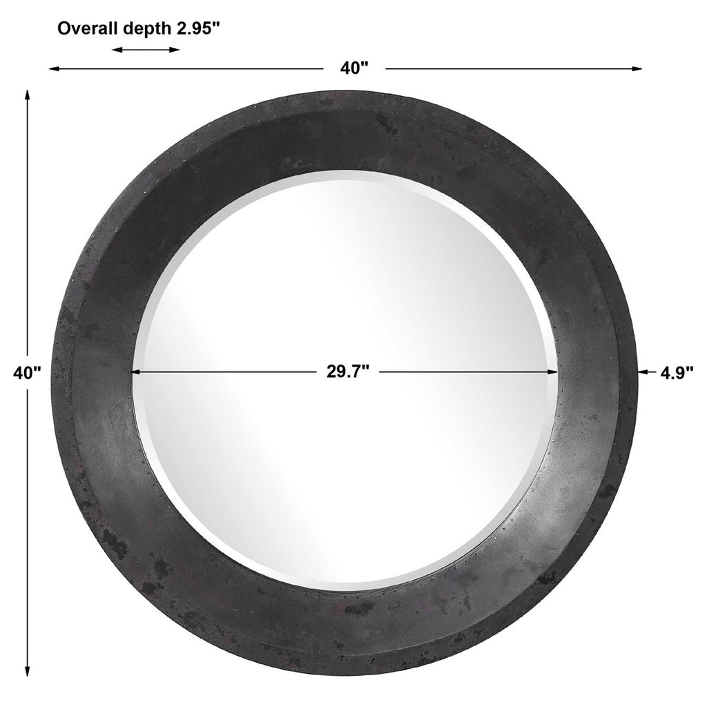 Frazier Round Industrial Mirror - Bombay Mercantile