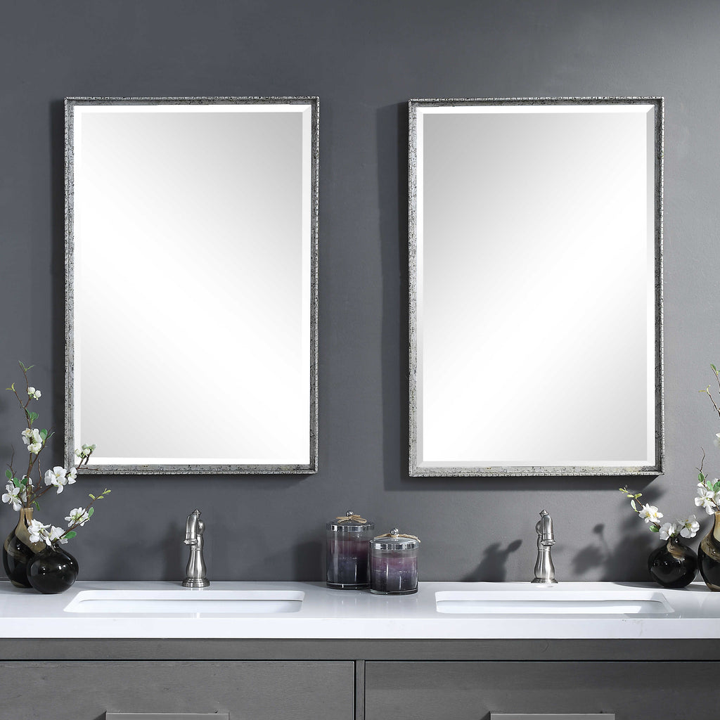 Callan Silver Vanity Mirror - Bombay Mercantile