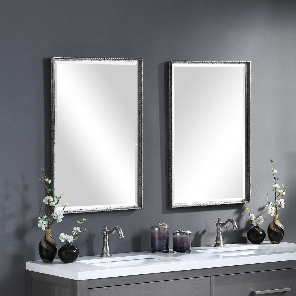 Callan Silver Vanity Mirror - Bombay Mercantile