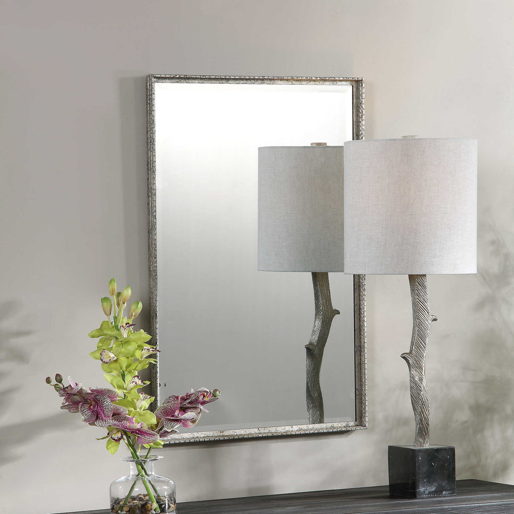 Callan Silver Vanity Mirror - Bombay Mercantile