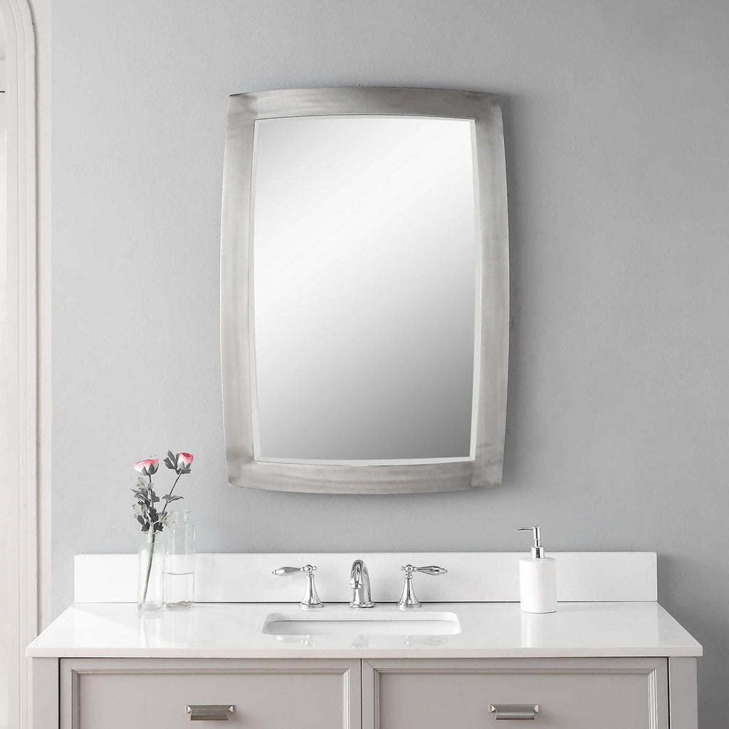 Haskill Brushed Nickel Mirror - Bombay Mercantile