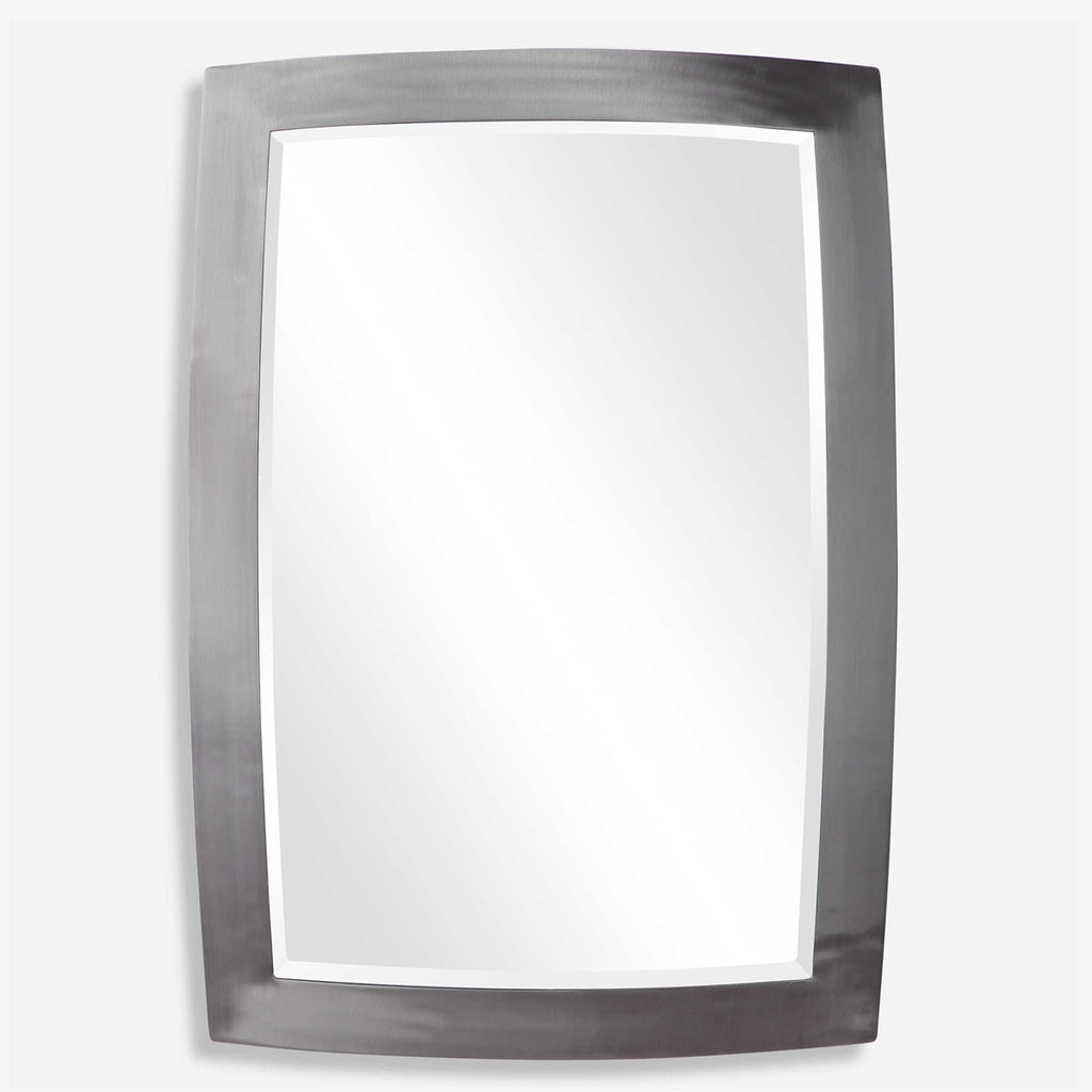 Haskill Brushed Nickel Mirror - Bombay Mercantile
