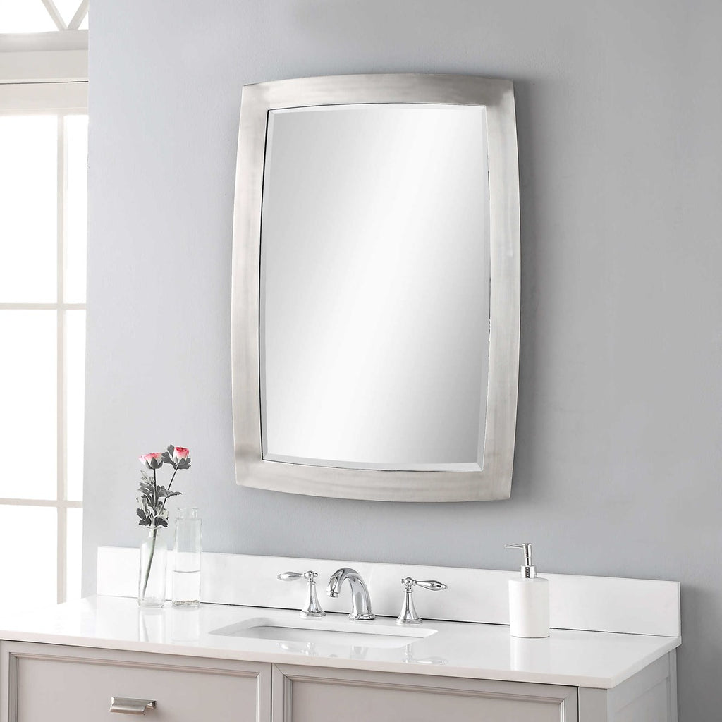 Haskill Brushed Nickel Mirror - Bombay Mercantile