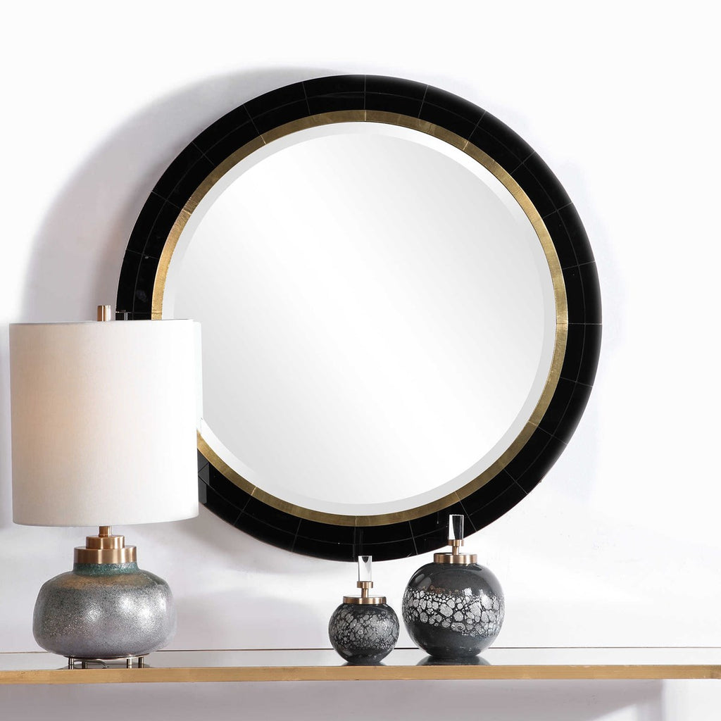 Nayla Tiled Round Mirror - Bombay Mercantile