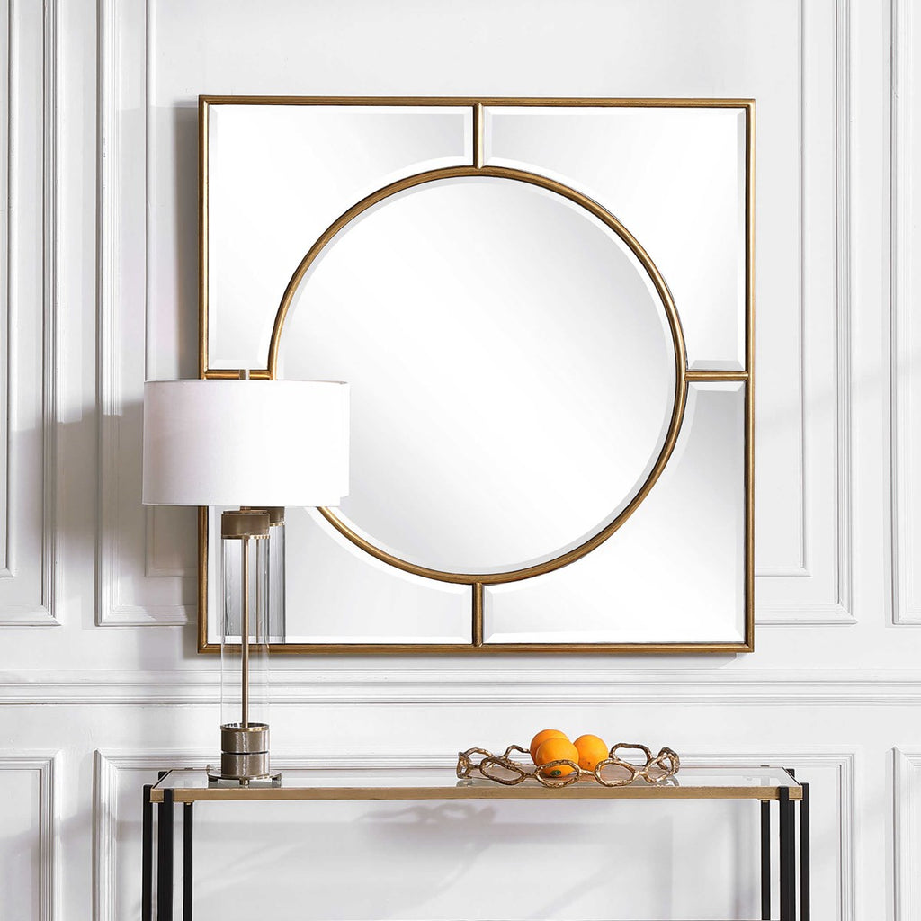 Stanford Gold Square Mirror - Bombay Mercantile