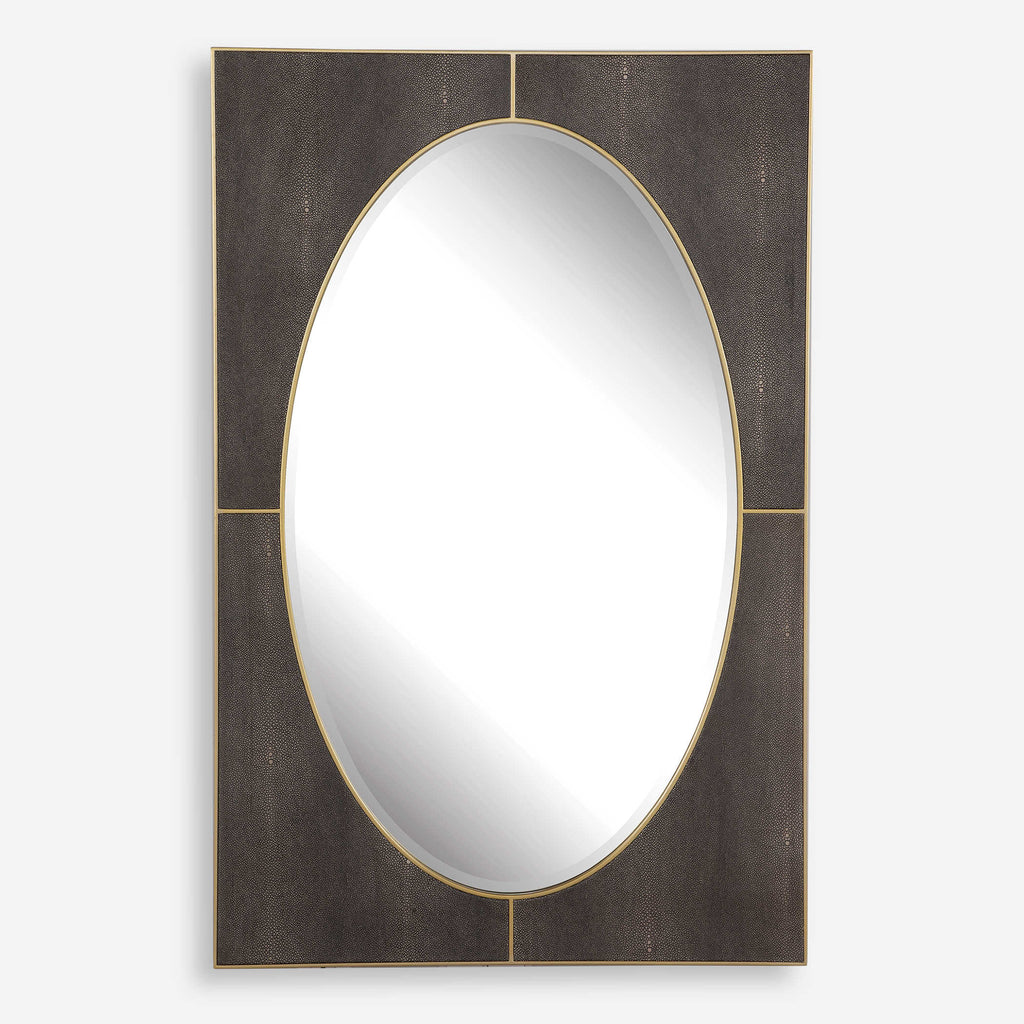 Cyprus Gray Shagreen Mirror - Bombay Mercantile