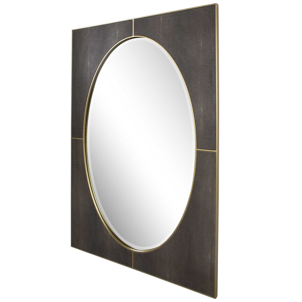 Cyprus Gray Shagreen Mirror - Bombay Mercantile