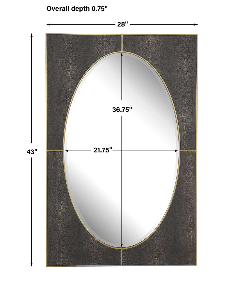 Cyprus Gray Shagreen Mirror - Bombay Mercantile