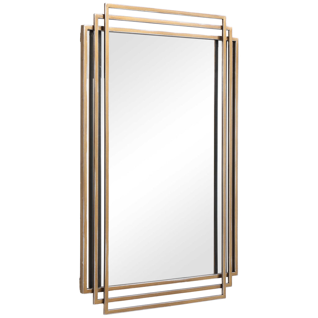 Amherst Brushed Gold Mirror - Bombay Mercantile