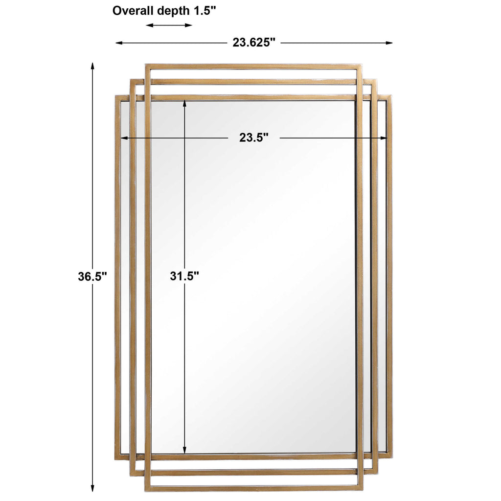 Amherst Brushed Gold Mirror - Bombay Mercantile