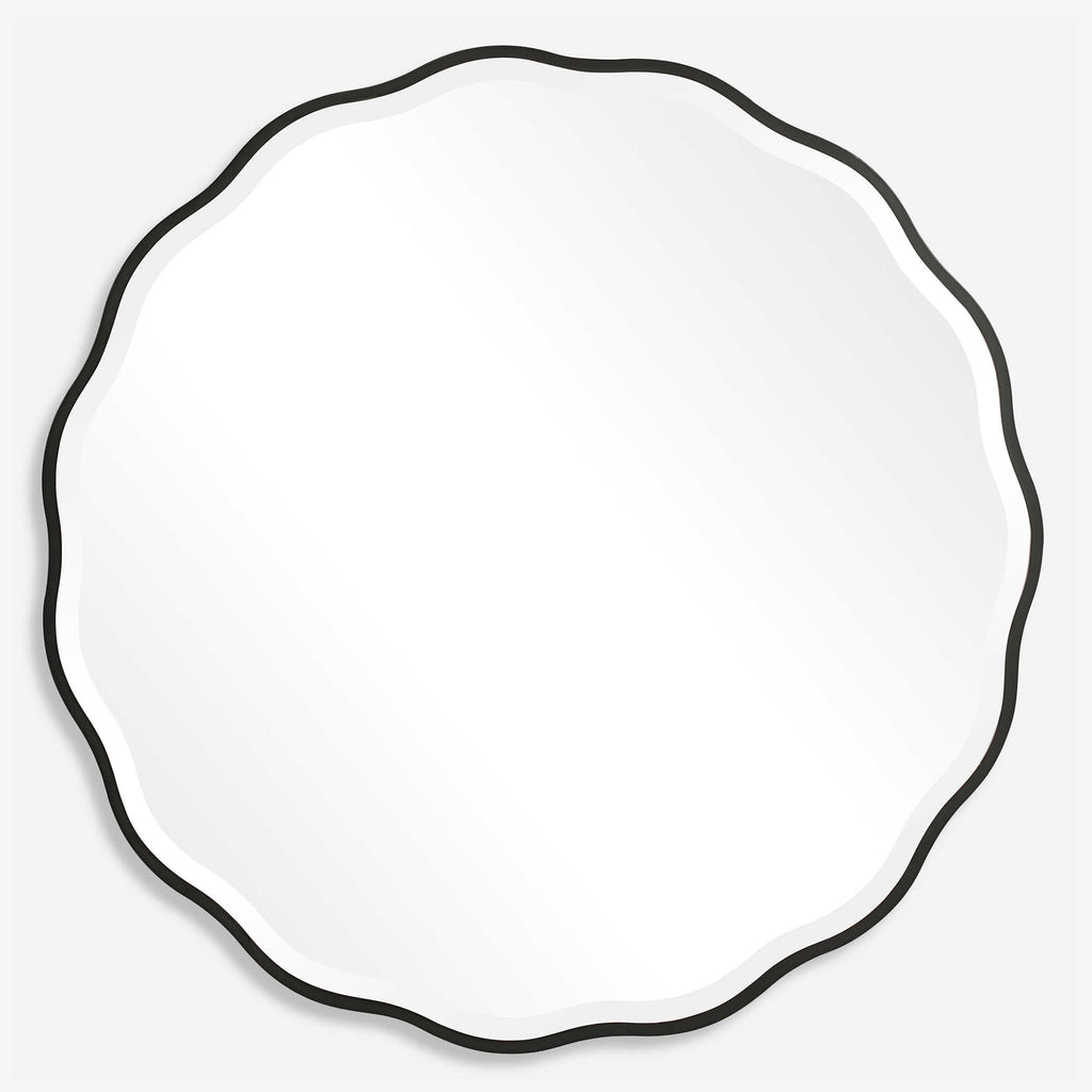 Aneta Black Round Mirror - Bombay Mercantile