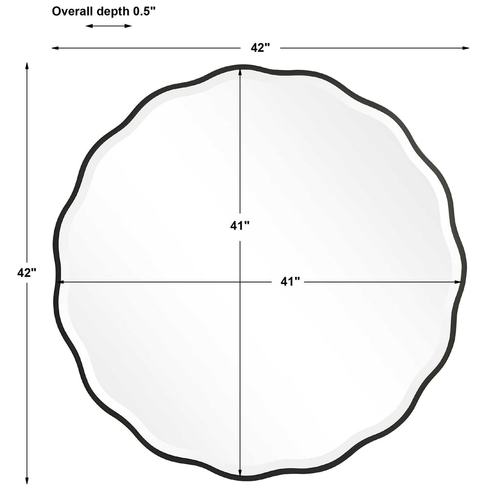 Aneta Black Round Mirror - Bombay Mercantile
