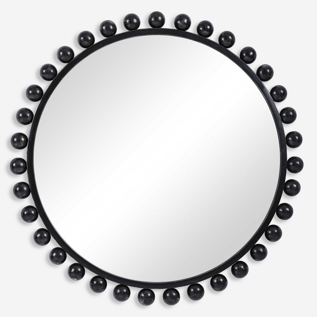 Cyra Black Round Mirror - Bombay Mercantile