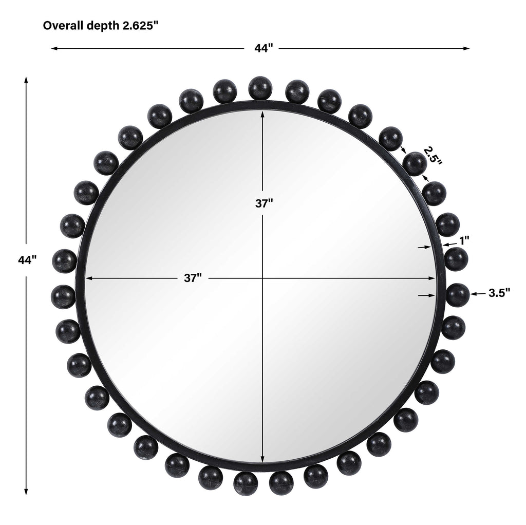 Cyra Black Round Mirror - Bombay Mercantile