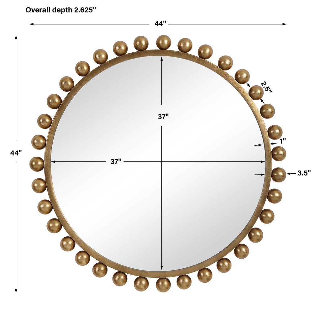 Cyra Gold Round Mirror - Bombay Mercantile