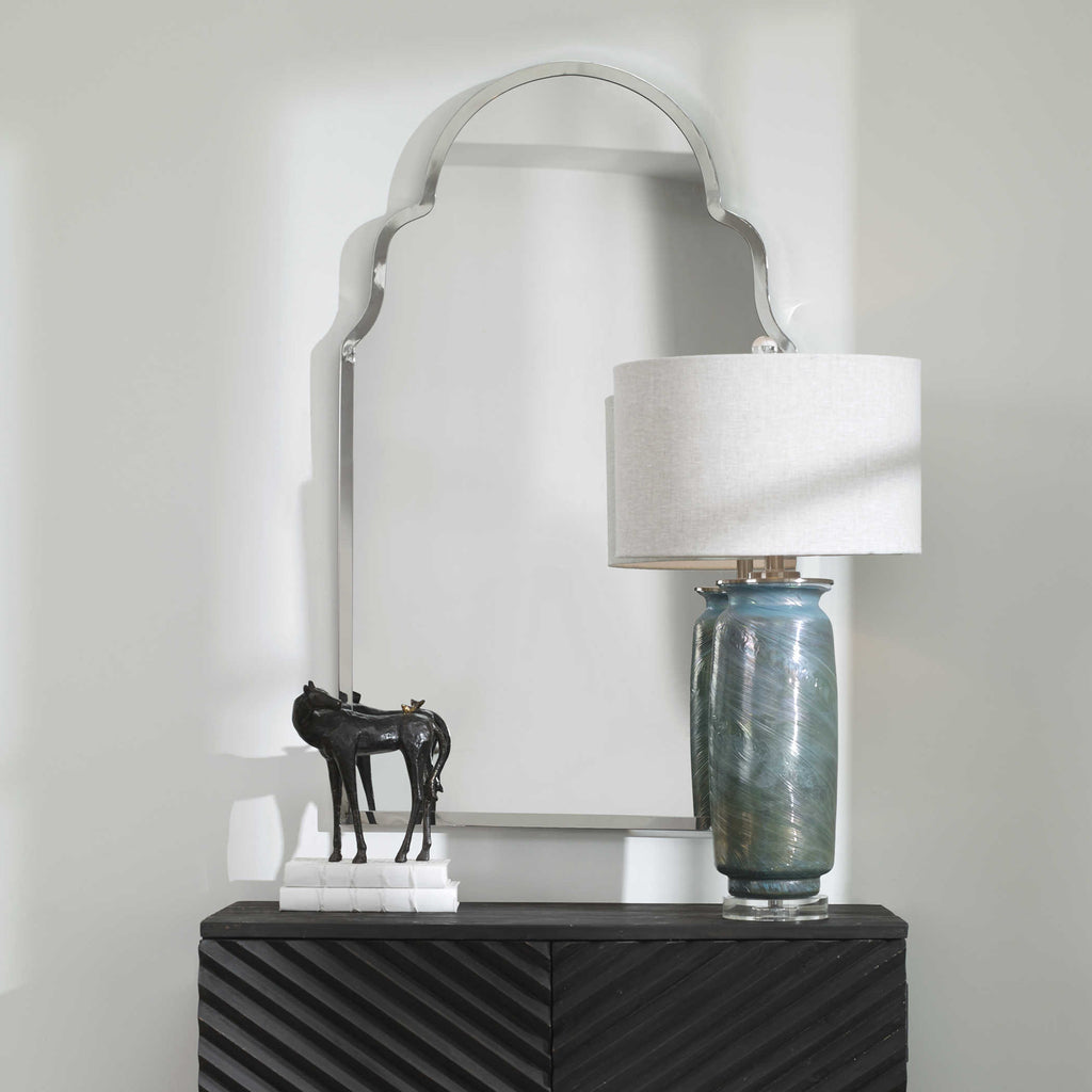 Brayden Nickel Arch Mirror - Bombay Mercantile