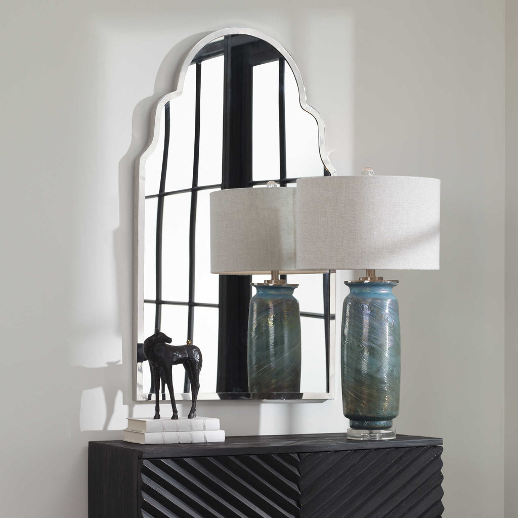 Brayden Nickel Arch Mirror - Bombay Mercantile