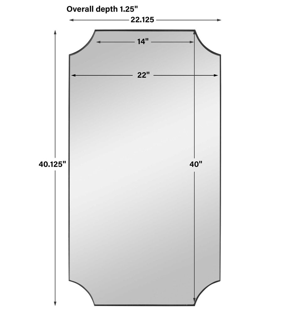 Lennox Black Scalloped Corner Mirror - Bombay Mercantile