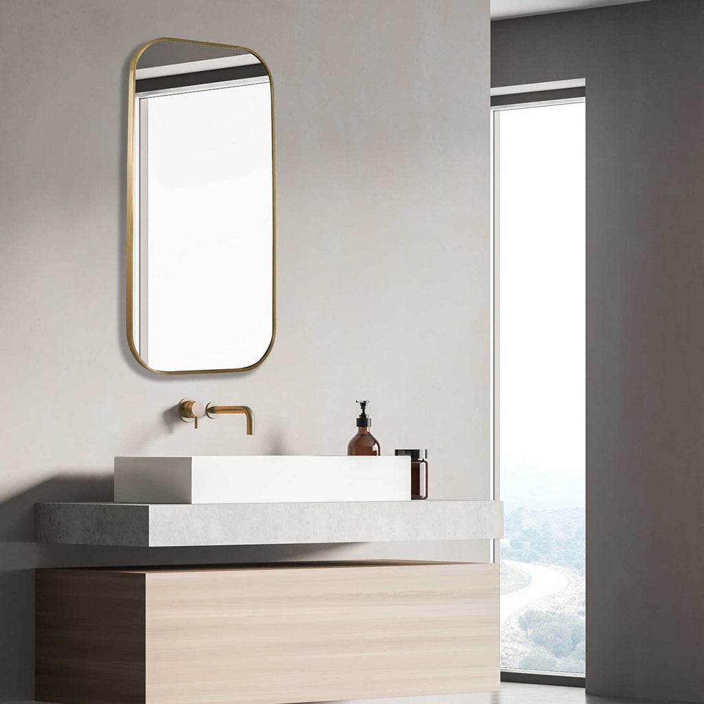 Taft Plated Brass Mirror - Bombay Mercantile