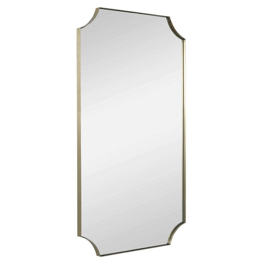 Lennox Brass Scalloped Corner Mirror - Bombay Mercantile